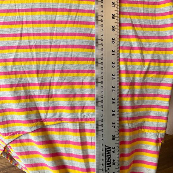 Derek Heart Women Dress size M Sleeveless High-low Stretchy Stripes Orange Gray - Picture 3 of 6